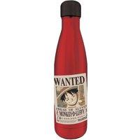 One Piece Wanted Poster Luffy Water Bottle in Red