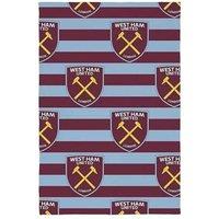West Ham United FC Stripe Blanket in Dark Red