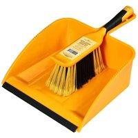 Groundsman Heavy Duty Dustpan & Brush Set in Yellow
