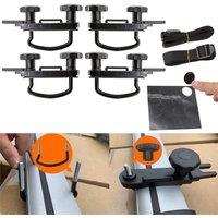 Nordara 4PCS Stainless Universal Roof Box U Bolt Clamps Car Mounting Kit in Black
