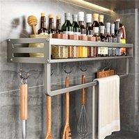 Nordara 40 with Hook&Rod Kitchen Hook Rack Wall in Silver | Size: 100 cm