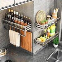 Nordara 40 Kitchen Hook Rack Wall in Silver | Size: 100 cm
