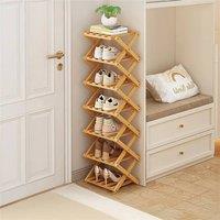 Nordara Natural Wood Folding Shoe Storage Rack in Brown | Size: 500mm