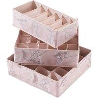 Nordara Blush-Set of 3 Drawer Organiser in Pink | Size: 500mm