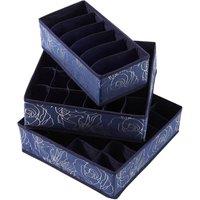 Nordara Navy-Set of 3 Drawer Organiser in Navy | Size: 500mm