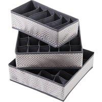 Nordara Grey-Set of 3 Drawer Organiser in Grey | Size: 500mm
