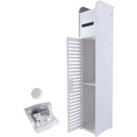Nordara Slim Waterproof Bathroom Storage Cabinet White Floor Standing Shelf