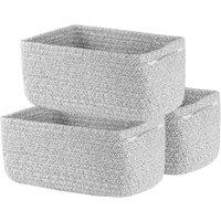 Nordara Grey Storage Basket 3 Packs Small Woven Rope Baskets Organizers