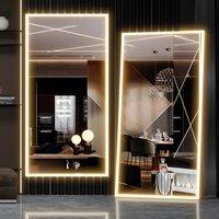 CASSILANDO 180x80cm Illuminated Full Length Mirror Wall Mirror with LED Dimmable in Warm White | Size: 180 cm x 80 cm