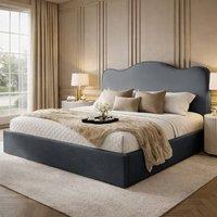 Desire Deco Plush Velvet Angelito Ottoman Storage Bed Frame in Charcoal | Size: King