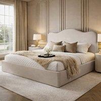 Desire Deco Plush Velvet Angelito Ottoman Storage Bed Frame in Light Beige | Size: Super King