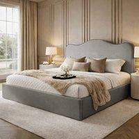 Desire Deco Plush Velvet Angelito Ottoman Storage Bed Frame in Grey | Size: Super King