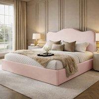 Desire Deco Plush Velvet Angelito Ottoman Storage Bed Frame in Pink | Size: Super King