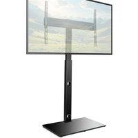 Futura Universal TV Stand 30 to 75 Inch TVs, Swivel & Height Adjustable, 40kg Load, Max VESA 600x400mm, Tempered Glass Base in Black