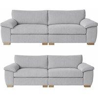 SOFASELECTION UK Amalfi 3+2 Seater Split Sofa Soft Fabric in Silver | Size: 5 Pack