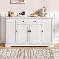 Merax Kitchen Sideboard Storage Cabinet with Drawer & Adjustable Shelves in White