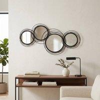 HOMCOM Metal Wall Art Decorative Mirror Decor Modern Wall Sculpture, Black