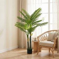 HOMCOM 150cm Artificial Palm Tree with 16 PEVA Leaves in Pot, Green
