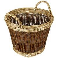 Hearth and Home Two Tone Log Basket in Brown