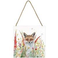 Julia Pankhurst Fox In Flowers Framed Canvas Print 40.5cm x 4cm x 40.5cm | Size: 40.5 cm x 4 cm x 40.5 cm