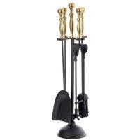 Leecroft Turn Handle Companion Set Black Brass 25'