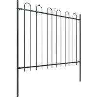 Berkfield Home Garden Fence with Hoop Top Steel 13.6x1.5 m Black