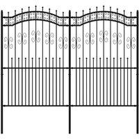 Berkfield Home Garden Fence with Spear Top Black 222 cm Powder-coated Steel