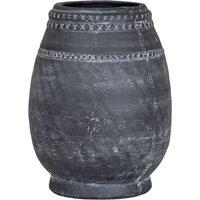 Hill Interiors Etched Collection Tall Vase 32cm x 25cm x 25cm in Black | Size: 32 cm x 25 cm x 25 cm