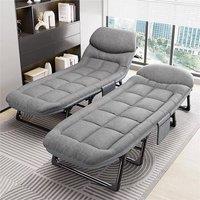 Nordara Foldable Guest Bed with Mattress Heavy Duty Portable in Grey
