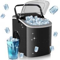 Nordara Ice Maker w/ Ice Scoop Basket 12Kg in 24 Hrs 9 Cubes Ready in 6-12Mins in Black