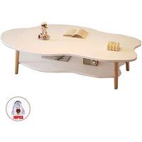 Nordara White 2 Layer Cloud Shape Coffee Table Modern Living Room Tea Table