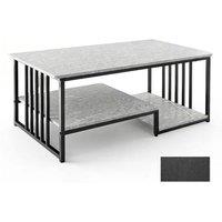 Nordara Marble Coffee Table Metal Frame Open Storage Living Room Table in Grey | Size: 130 cm x 15 cm
