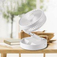 Nordara 2 in 1 Folding Telescopic Floor Standing Fan Camping Cooling Table in White
