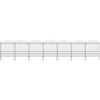 Berkfield Home Garden Fence with Spear Top Steel (1.75-2)x11.9 m Black