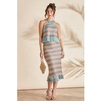 Coast Women's Sequin Crochet Skirt With Tassel | Size: 16