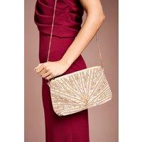 Coast Women's Hannah Diamante Ruched Clutch Bag in Gold
