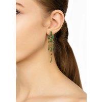 Latelita Women's Valencia Statement Drop Earring Emerald Green Cz Gold