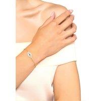 Latelita Women's Evil Eye Elliptical Bracelet Blue Silver in White