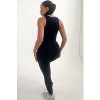 Femme Luxe Women's Black Sleeveless Vest Top & Fitted Leggings Two Piece Set - Blake | Size: 10-12