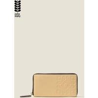 Orla Kiely Women's Forget Me Not Leather Wallet - Tile Emboss Cream in Beige