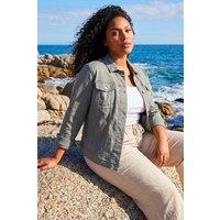 Roman Women's Curve Stretch Pocket Jacket in Khaki | Size: 18