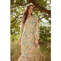 WOVCOR Women's High Neck Long Sleeve Tiered Midi Dress | Size: 16