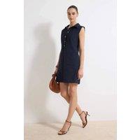 WOVCOR Women's Collared Button Front Mini Dress in Navy | Size: 10