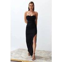 WOVCOR Women's Strapless Sweetheart Neck Maxi Dress in Black | Size: 6