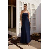 WOVCOR Women's Strapless Corset Detail Maxi Dress in Navy | Size: 12
