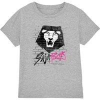 Netflix Kpop Demon Hunters Saja Boys Graffiti Wall Kids Tee, Athletic Heather in Light Grey | Size: 9-11 Years
