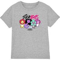 Netflix Kpop Demon Hunters Saja Boys Lion Mascots Kids T-Shirt, Athl Heather in Light Grey | Size: 12-13 Years
