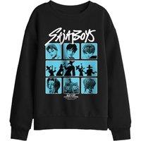 Netflix Kpop Demon Hunters Saja Boys Posterized Squares Kids Sweatshirt, Black | Size: 5-6 Years