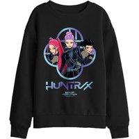 Netflix Kpop Demon Hunters Huntrix Girls Logo Kids Sweatshirt, Black | Size: 7-8 Years
