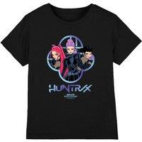 Netflix Kpop Demon Hunters Huntrix Girls Logo Kids T-Shirt, Black | Size: 9-11 Years